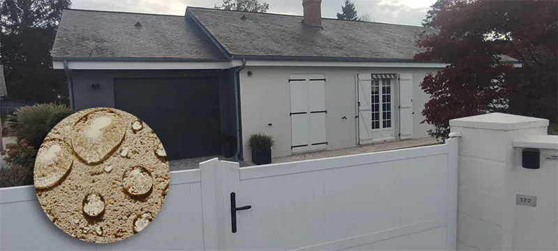 Façade démoussée résultat