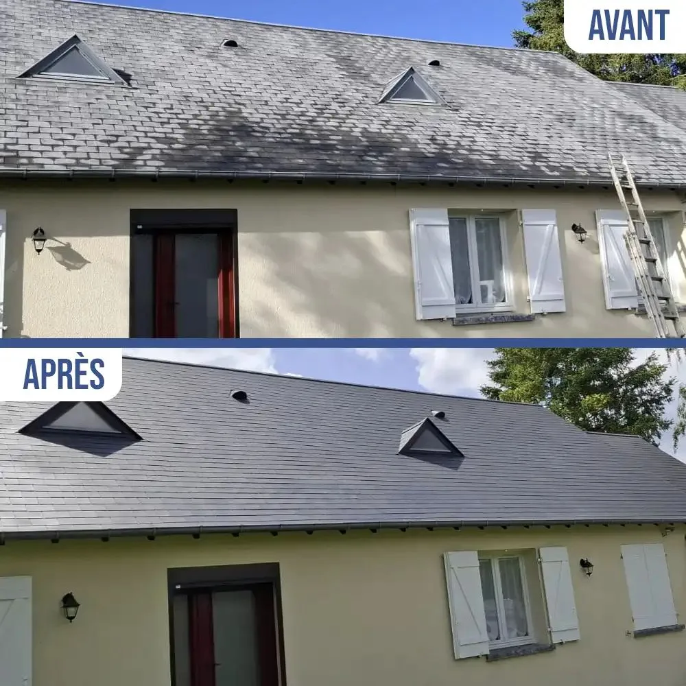 Avant après peinture hydrofuge toiture